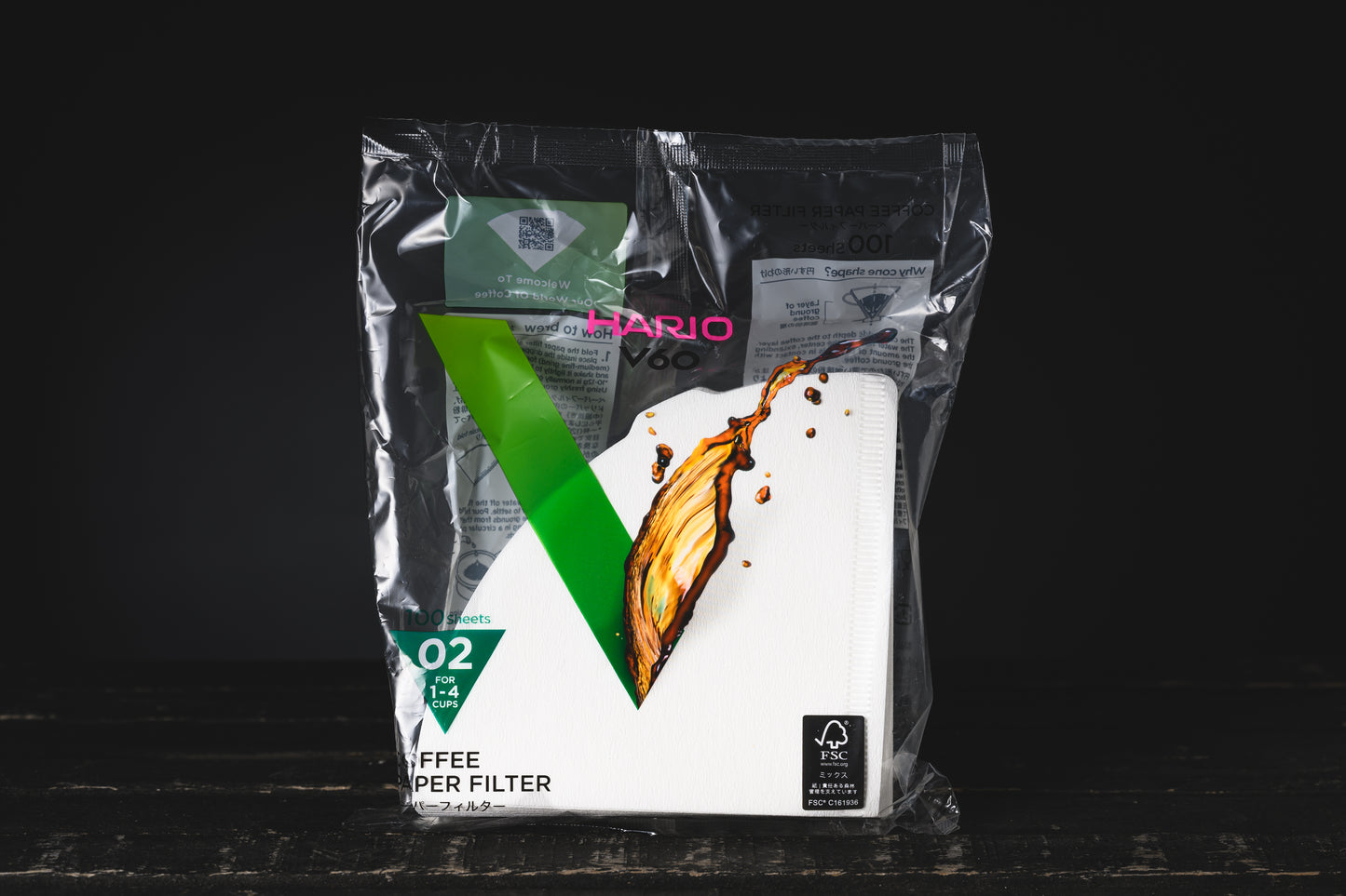 ハリオ V60 02W 4杯ペーパー 100枚