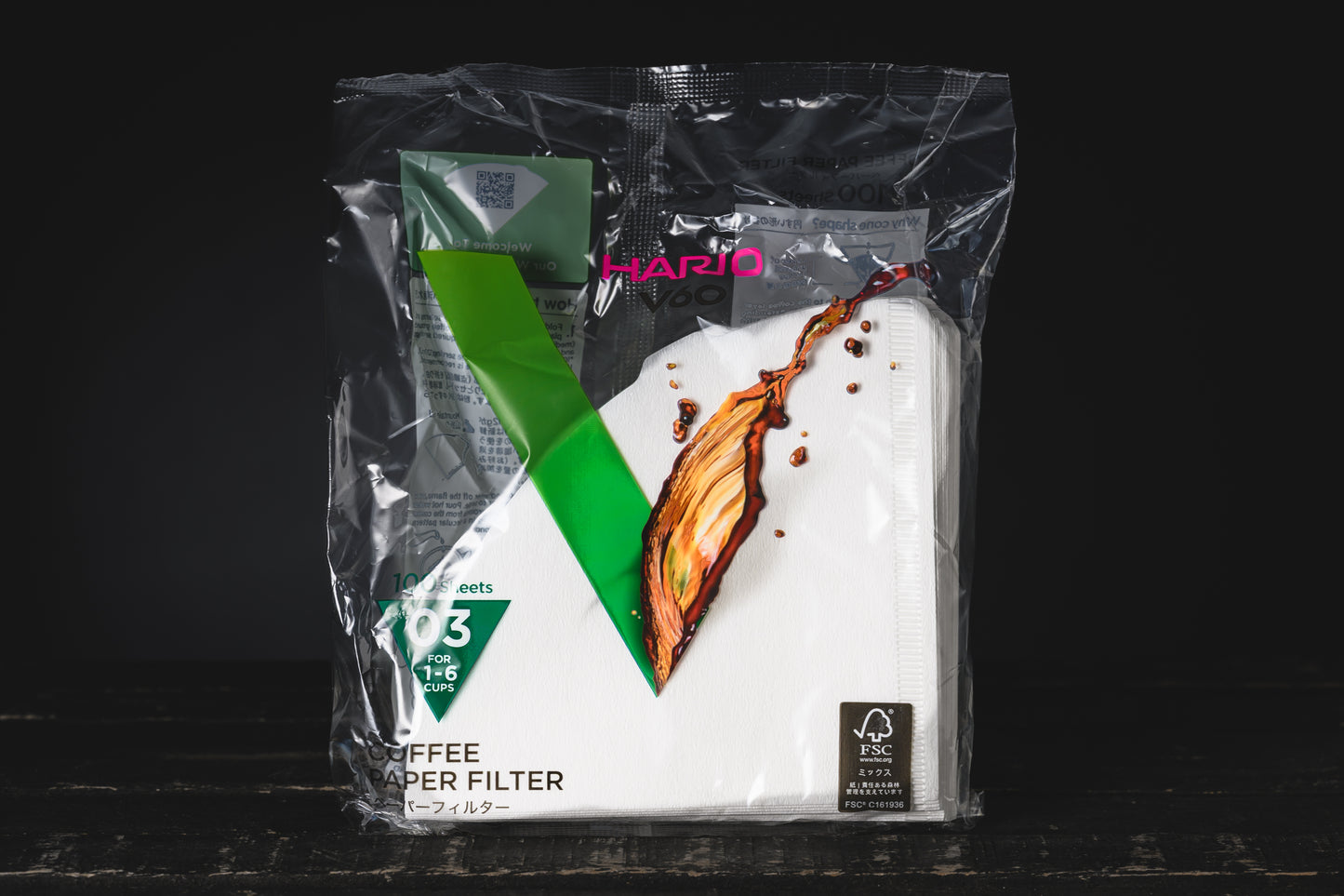 ハリオ V60 03W 6杯ペーパー 100枚